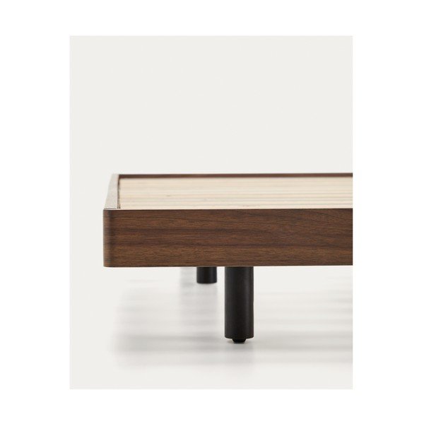 Rjava zakonska postelja iz masivne breze brez vzglavja z letvenim dnom 180x200 cm Norlen – Kave Home-image-2