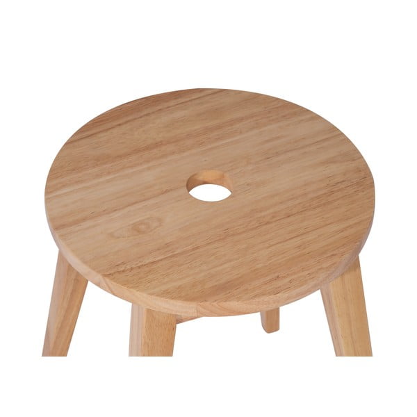 Stolček iz masivnega kavčukovca v svetli naravni barvi Club – Bonami Essentials-image-4