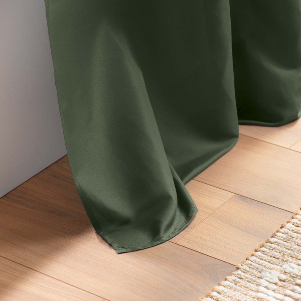 Kaki zelena zavesa iz mikrovlaken 140x280 cm Absolu – douceur d'intérieur-image-4