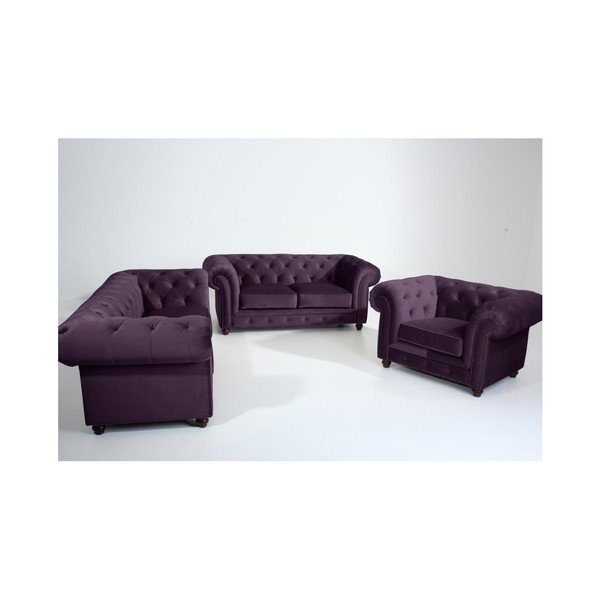 Vijoličen fotelj Max Winzer Orleans Velvet-image-1