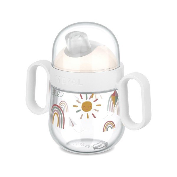 Bež plastična otroška skodelica 200 ml Sunshine & Rainbow – Mepal