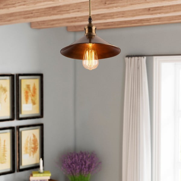 Stropna svetilka v bronasti barvi s kovinskim senčilom ø 24 cm Berceste – Opviq lights-image-1