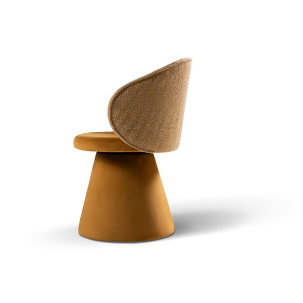 Gorčično rumen žameten fotelj Inez – Micadoni -image-3