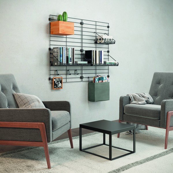 Siv tekstilen element - škatla za shranjevanje 24x9 cm Mural – Metaltex-image-3