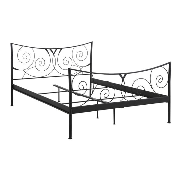 Črna kovinska zakonska postelja Støraa Isabelle, 180 x 200 cm
