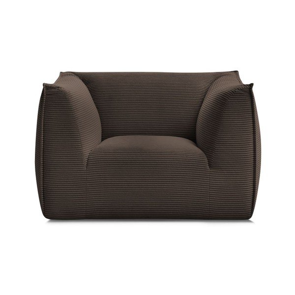 Rjav fotelj iz rebrastega žameta Giorgia – Bobochic Paris-image-2