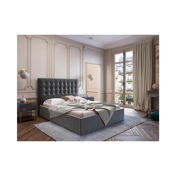 Temno sivo žametno vzglavje Windsor & Co Sofas Athena, 180 x 120 cm-image-3