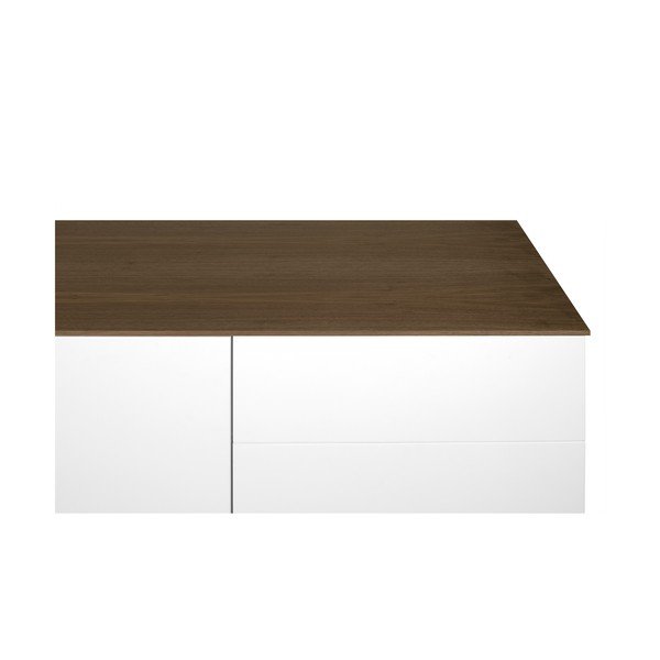 Bela komoda s 3 predali, 3 vrati in črnimi nogami TemaHome Join-image-4