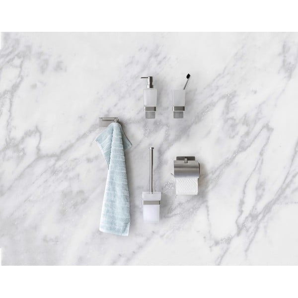 Držalo za toaletni papir iz nerjavečega jekla v mat srebrni barvi z namestitvijo brez vrtanja Genova – Wenko-image-1