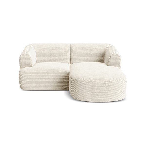 Bež kotna sedežna garnitura iz rebrastega žameta (desni kot/z ležalnikom) Campi – Cosmopolitan Design-image-2