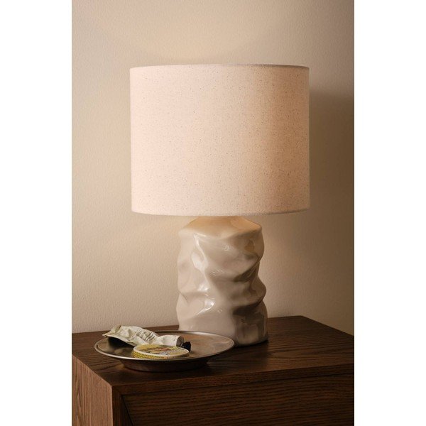 Siva keramična namizna svetilka (višina 40 cm) Milera – Jotex-image-1