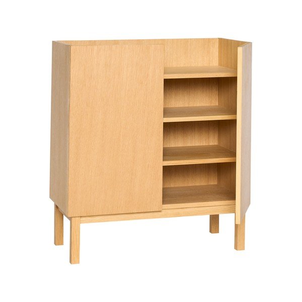 Omarica v hrastovem dekorju v naravni barvi 80x90x40 cm Ark – Hübsch-image-4
