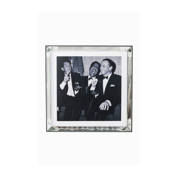 Črno-bela glazirana slika Kare Design Rat Pack, 60 x 60 cm