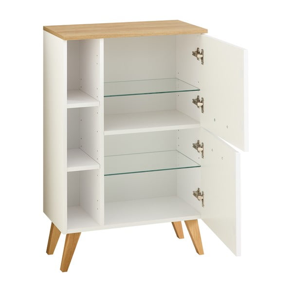 Bela nizka stenska kopalniška omarica 77x60 cm Quickset 383 – Pelipal-image-3