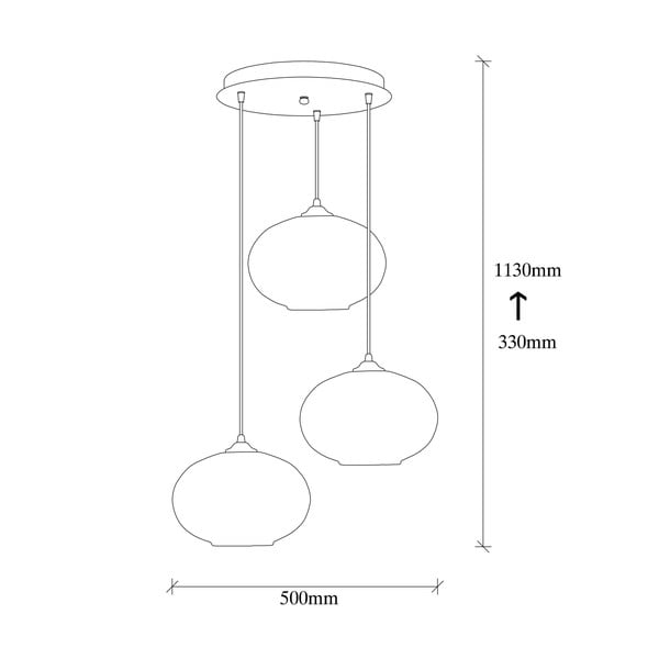 Oker rumena/črna viseča svetilka s steklenim senčilom ø 50 cm Camini – Opviq lights-image-4