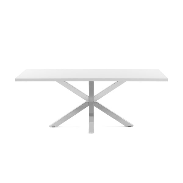 Bela jedilna miza s podnožjem iz nerjavečega jekla Kave Home Arya, 160 x 100 cm-image-3