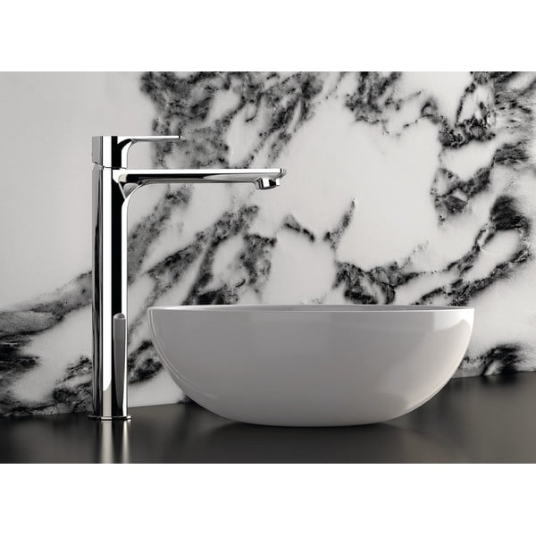 Stoječa armatura za umivalnik v sijajno srebrni barvi Pax – Sapho-image-1