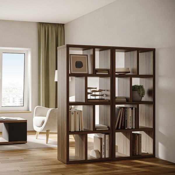 Rjav regal v orehovem dekorju 70x159 cm Berlin – TemaHome-image-1