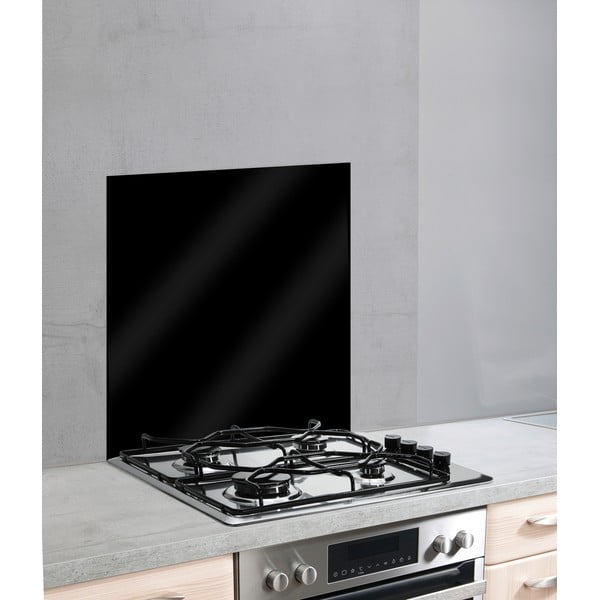 Črna zaščitna steklena stenska plošča Wenko, 70 x 60 cm-image-2