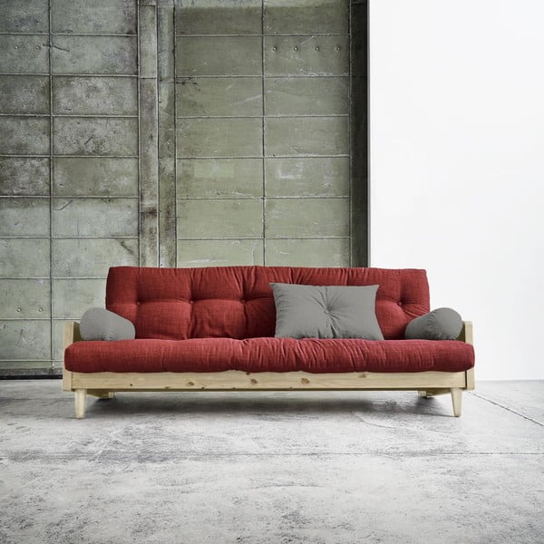 Raztegljiv kavč Karup India Natural/Passion Red/Granite Grey-image-1