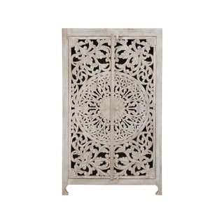 Kremno bela omarica iz masivnega manga 165x40 cm Kalita – Støraa