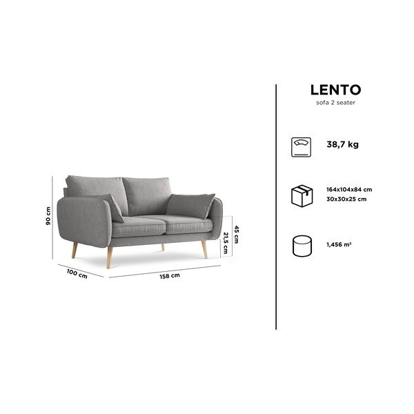 Bež zofa Kooko Home Lento, 158 cm-image-4