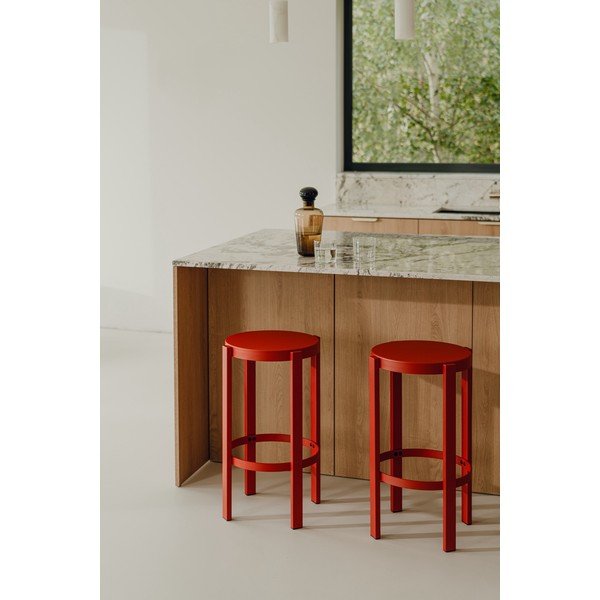 Rdeč jeklen barsko stol (višina sedeža 65 cm) Doon – noo.ma-image-3