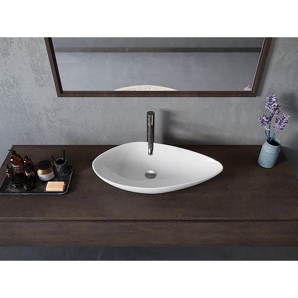 Bel keramičen umivalnik 74x38,5 cm Ovali – Sapho-image-3