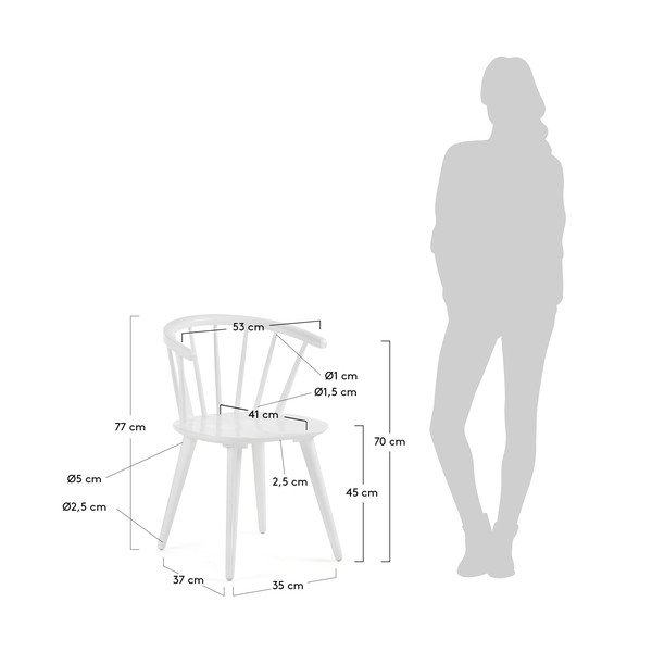 Komplet 2 belih jedilnih stolov La Forma Krise-image-2