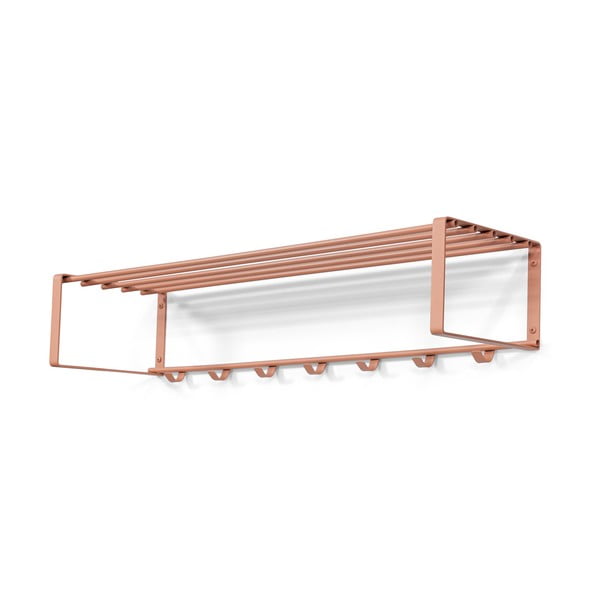 Rožnato-oranžen kovinski stenski obešalnik s polico Rex – Spinder Design