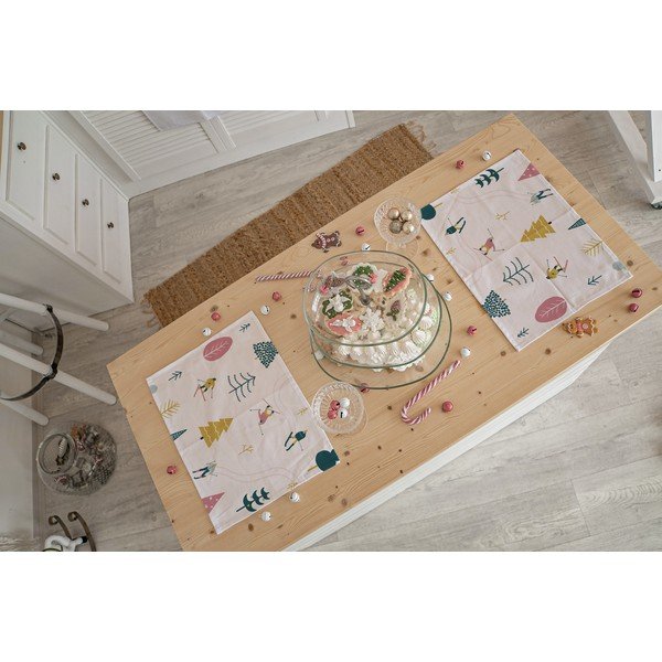 Božični namizni prt v kompletu 2 kosa 45x35 cm Skiing - Butter Kings-image-1