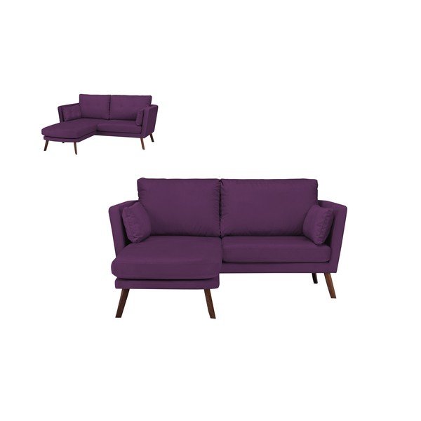 Temno vijolična trisedežna zofa Mazzini Sofas Elena, z ležalnikom na levem vogalu-image-4