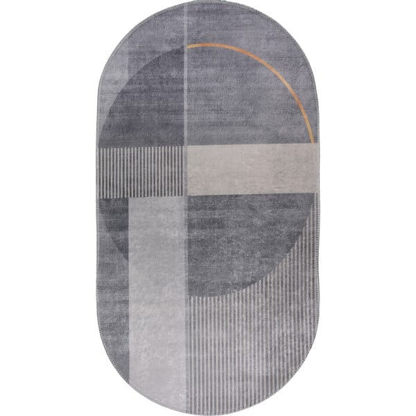 Siva pralna preproga 60x100 cm Oval – Vitaus