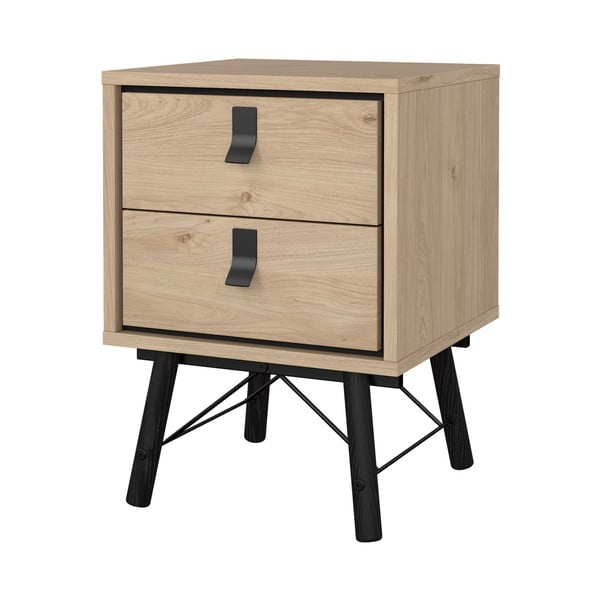 Nočna omarica v hrastovem dekorju v naravni barvi Ry – Tvilum-image-3