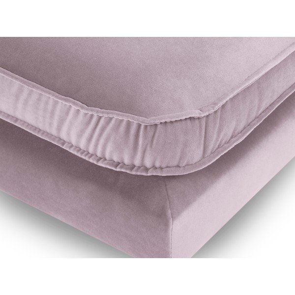 Svetlo roza žameten tabure s črnimi nogami Kooko Home Lento-image-3