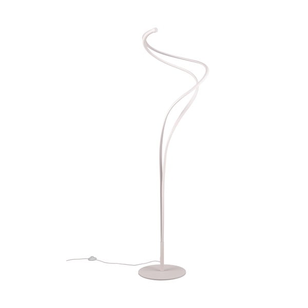Bela LED stoječa svetilka s kovinskim senčnikom (višina 160 cm) Nala – Trio Select
