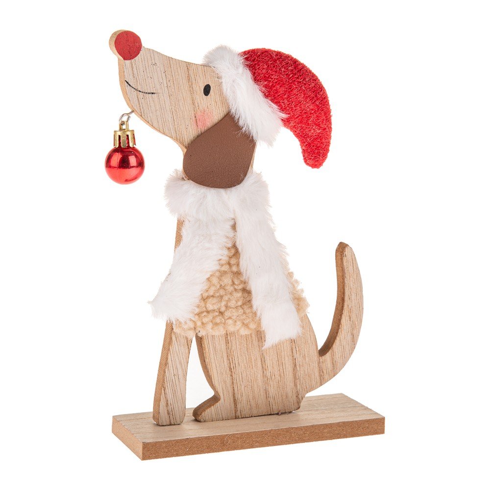 Lesena božična figurica (višina 21 cm) Dog