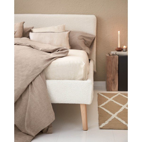 Svetlo siva zakonska postelja Kave Home Lydia, 160 x 200 cm-image-1