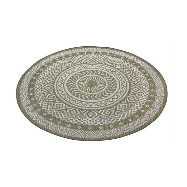 Zeleno-bež zunanja preproga Ragami Round, ø 120 cm-image-2