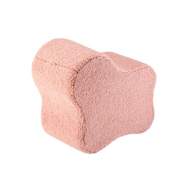 Rožnat otroški tabure iz tkanine bouclé Cloud – Wigiwama-image-2