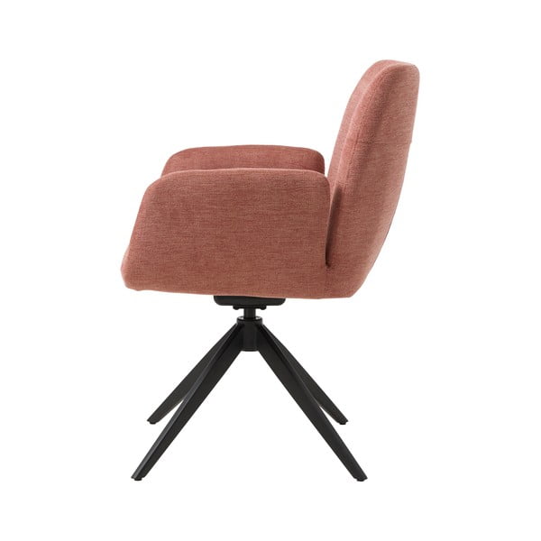 Rožnat oblazinjen jedilni stol z nasloni za roke Roxana – Unique Furniture-image-3