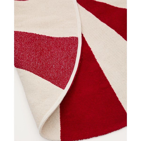 Rdeča/bela otroška preproga iz mešanice bombaža ø100 cm Wirla – Kave Home-image-4