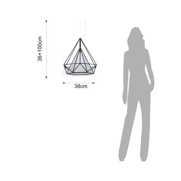 Črna viseča svetilka Tomasucci Diamond-image-3