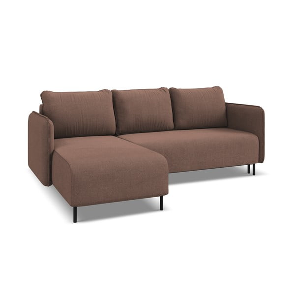 Rožnata raztegljiva/s prostorom za shranjevanje kotna sedežna garnitura (levi kot) Luana – Makamii-image-4