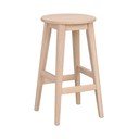 Barsko stol iz masivnega hrasta v naravni barvi (višina sedeža 65 cm) Austin – Rowico