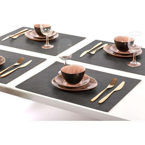 Črn pogrinjek iz umetnega usnja ZicZac Troja Pravokotnik, 33 x 45 cm-image-1