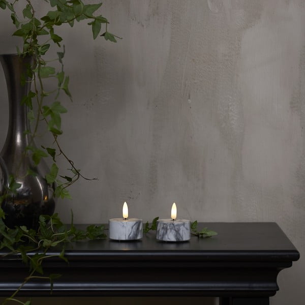 LED sveče v kompletu 2 ks (višina 6 cm) Flamme Marble – Star Trading-image-1