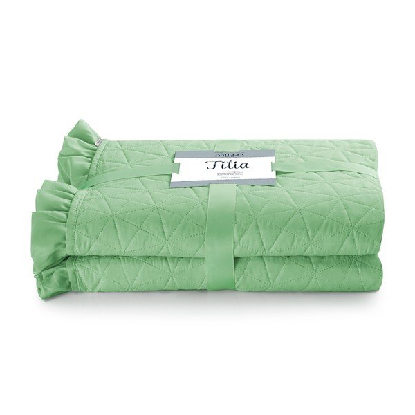 Zeleno pregrinjalo za posteljo AmeliaHome Tilia Mint, 220 x 240 cm-image-2