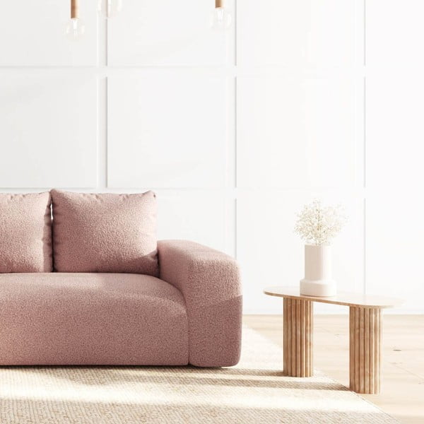Rožnata kotna sedežna garnitura iz tkanine bouclé (levi kot/z ležalnikom) Monce – Rodier-image-4