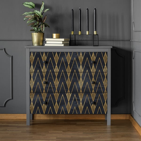 Dekorativne tapete za pohištvo v črno-zlati barvi Ambiance Ragnar-image-1